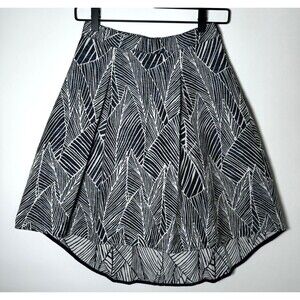 Jijil A Line‎ Skirt Womens Blue Abstract Leaf Geometric High Low Artsy Modern